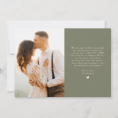 Faire-part Mariage multiphoto Sage Green Newlyweds (Dos)