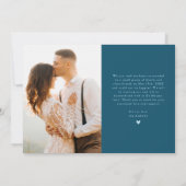 Faire-part Mariage multiphoto turquoise Newlyweds (Dos)