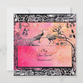 Faire-part MARIAGE OISEAUX DE L'AMOUR MONOGRAMME noir jaune r (Dos)