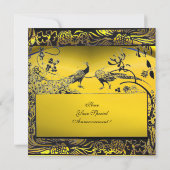 Faire-part MARIAGE OISEAUX DE L'AMOUR MONOGRAMME topaze noir  (Dos)