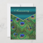Faire-part Mariage Peacock turquoise (Devant)