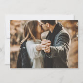 Faire-part Mariage photo bleu et argent de la marine moderne (Dos)