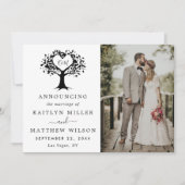 Faire-part Mariage photo d'arbre cardiaque moderne (Devant)