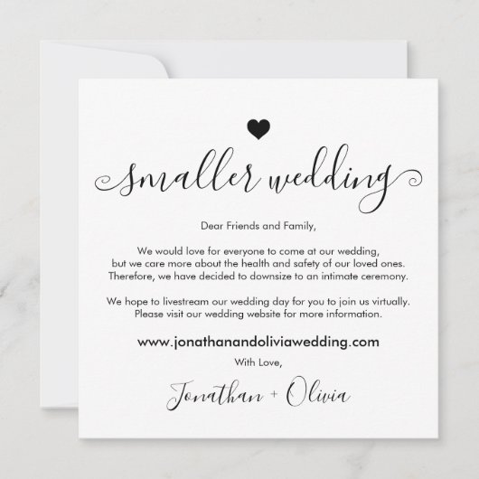 Faire-part Mariage photo de taille réduite Mariage de script (Devant)