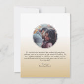 Faire-part Mariage photo juste marié Gold Script superpositio (Dos)