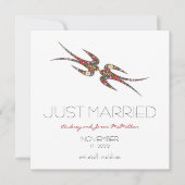 Faire-part Mariage photo Kissing Swallow & Spring Flowers (Devant)