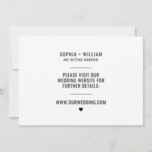 Faire-part Mariage photo minimal moderne Enregistrer la date (Dos)