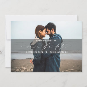 Faire-part Mariage photo minimal moderne Enregistrer la date
