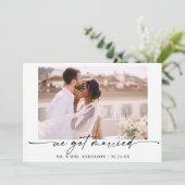 Faire-part Mariage photo moderne Calligraphie encre stylo (Debout devant)