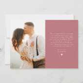 Faire-part Mariage photo multiple pour mariés roses (Dos)