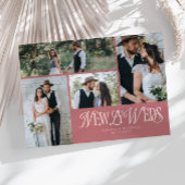 Faire-part Mariage photo multiple pour mariés roses