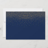 Faire-part Mariage photo Navy Blue & Glam Gold Confetti (Dos)