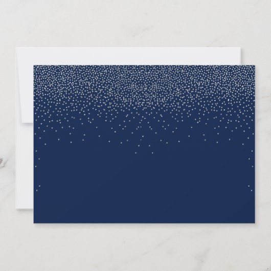 Faire-part Mariage photo Navy Blue & Glam Silver Confetti (Dos)
