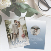 Faire-part Mariage photo Slate Blue juste marié