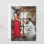 Faire-part Mariage photo unique Enregistrer la date (Devant)