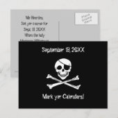 Faire-part Mariage pirate Enregistrer la date Carte postale (Devant / Derrière)