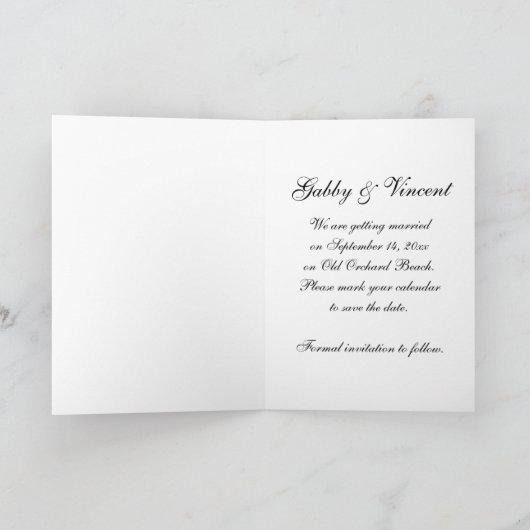 Faire-part Mariage plage Enregistrer la date Annonce (Intérieur)