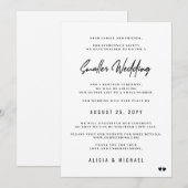 Faire-part Mariage plus petit cérémonie minimale moderne rédu (Devant / Derrière)