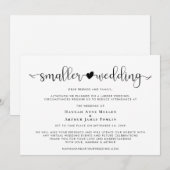 Faire-part Mariage Plus Petit Changement de Plans Cœur (Devant / Derrière)