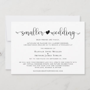 Faire-part Mariage Plus Petit Changement de Plans Cœur