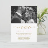 Faire-part Mariage Postponction Faux Gold Nous faisons toujou (Debout devant)