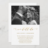 Faire-part Mariage Postponction Faux Gold Nous faisons toujou (Devant / Derrière)