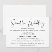 Faire-part Mariage Réduit Changement de Plans Élégant (Devant / Derrière)