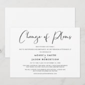Faire-part Mariage Réduit Changement de Plans Élégant (Devant / Derrière)