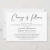 Faire-part Mariage Réduit Changement de Plans Élégant (Devant)
