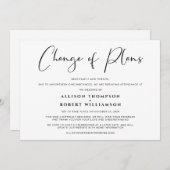 Faire-part Mariage Réduit Changement de Plans Élégant (Devant / Derrière)