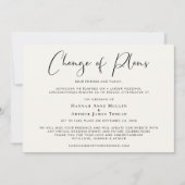 Faire-part Mariage Réduit de Taille Changement de Plans Crème (Devant)