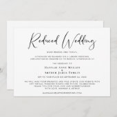 Faire-part Mariage Réduit Élégante Calligraphie (Devant / Derrière)