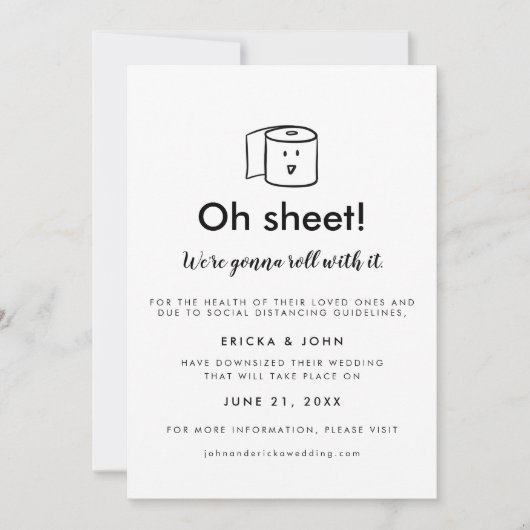 Faire-part Mariage Réduit en Photo Drôle et Mignon (Devant)