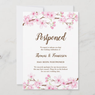 Faire-part Mariage reporté aux fleurs de cerisiers