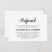 Faire-part Mariage reporté Changement de plans Élégant Script (Devant / Derrière)