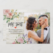 Faire-part Mariage Reporté Modifier La Date Flot Twist Photo (Devant / Derrière)