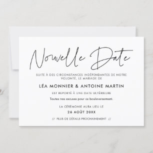 Faire-part Mariage reporté & Nouvelle date