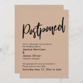 Faire-part Mariage reporté simple amande (Devant / Derrière)