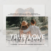 Faire-part Mariage Reporté Typographie De Véritable Amour (Devant / Derrière)