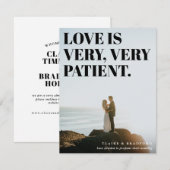 Faire-part Mariage repoussé audacieux et effronté typographiq (Devant / Derrière)
