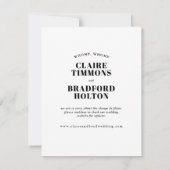 Faire-part Mariage repoussé audacieux et effronté typographiq (Dos)