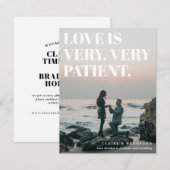 Faire-part Mariage repoussé audacieux et effronté typographiq (Devant / Derrière)