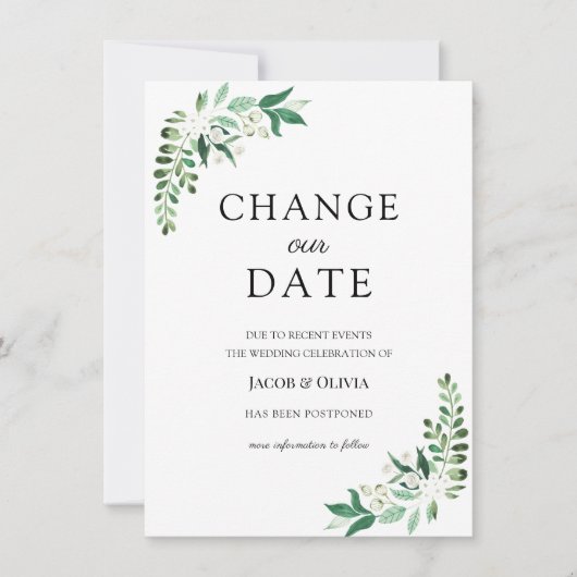 Faire-part Mariage repoussé verdure (Devant)