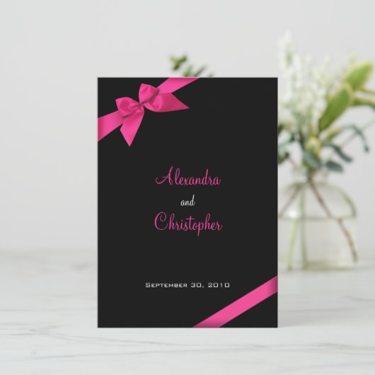 Faire-part Mariage rose (Debout devant)