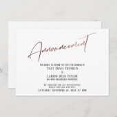 Faire-part Mariage rose différé Gold (Devant / Derrière)