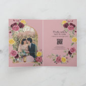 Faire-part mariage roses aquarelles couleurs paste (Intérieur)