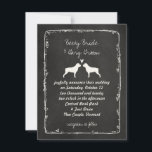 Faire-part Mariage Rottweiler Silhouettes<br><div class="desc">Style de tableau noir Faire-part de mariage en silhouettes roses</div>