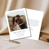 Faire-part Mariage Rustique Boho Photo Typographie Nous avons