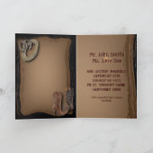 Faire-part mariage rustique de cowboy de pays occidental (Intérieur)