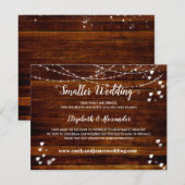 Faire-part Mariage rustique élégant de taille réduite (Devant / Derrière)